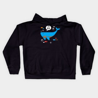 Funny Friendly Blue Whale Bob Kids Hoodie